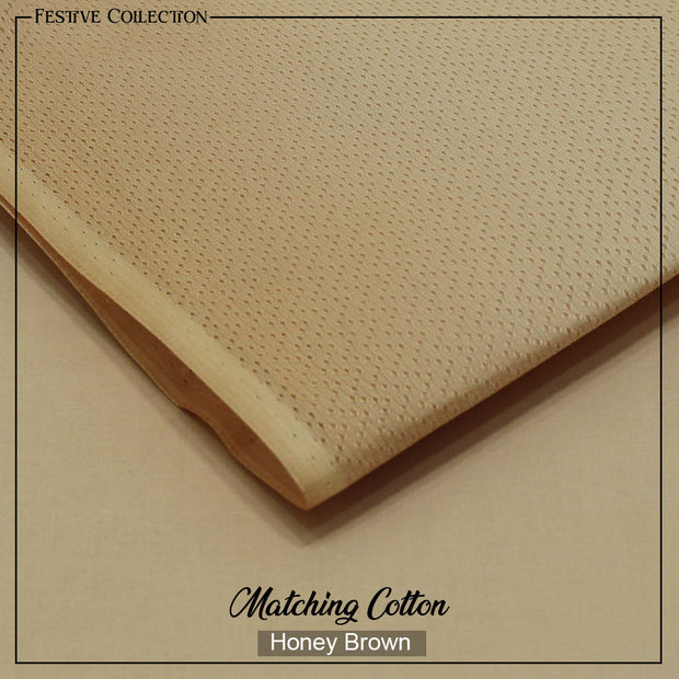 Naqsh Festive Hard Cotton - 2pcs - Honey Brown - FHC05