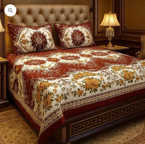 Luvoza Cotton Bed Sheet - King - 3pcs - CSB115