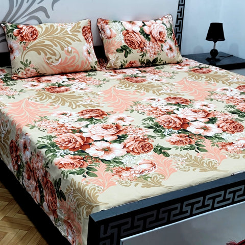 Luvoza Cotton Bed Sheet - King - 3pcs - CSB341