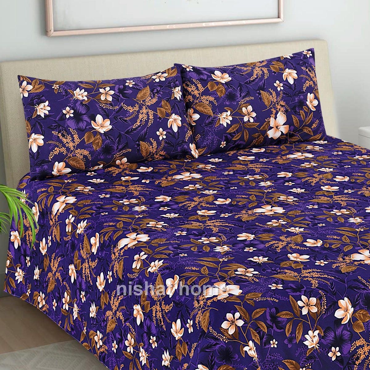 Luvoza Cotton Bed Sheet - King - 3pcs - CSB371