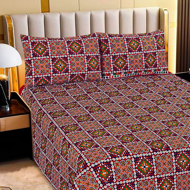 Luvoza Cotton Bed Sheet - King - 3pcs - CSB379