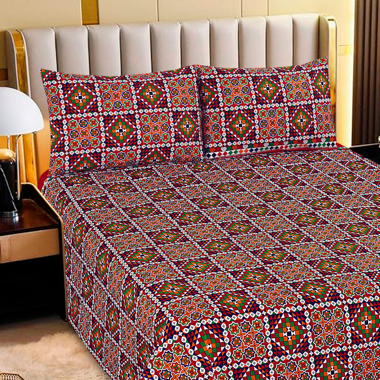 Luvoza Cotton Bed Sheet - King - 3pcs - CSB379