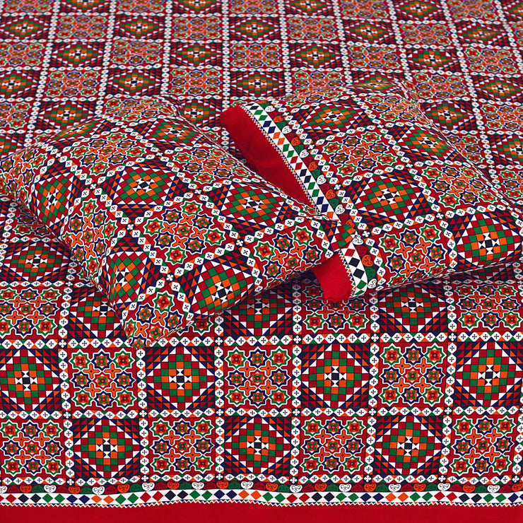 Luvoza Cotton Bed Sheet - King - 3pcs - CSB379