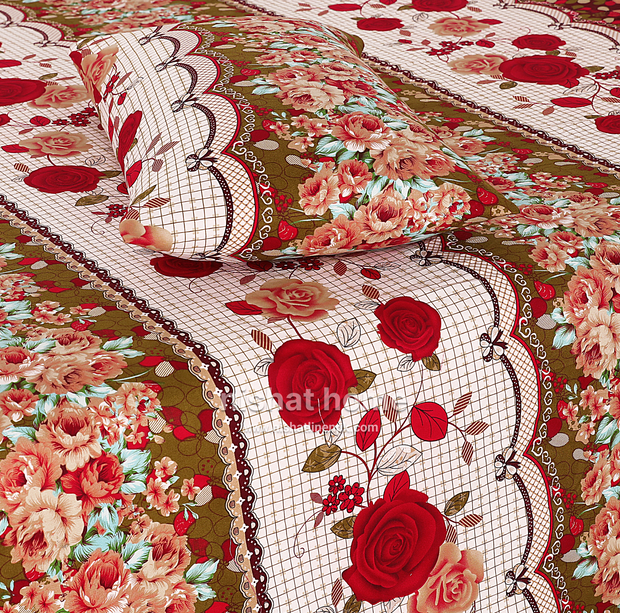 Luvoza Cotton Bed Sheet - King - 3pcs - CSB389