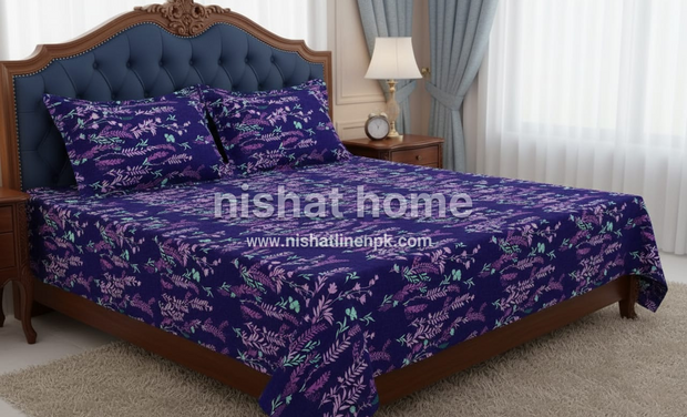 Luvoza Cotton Bed Sheet - King - 3pcs - CSB397
