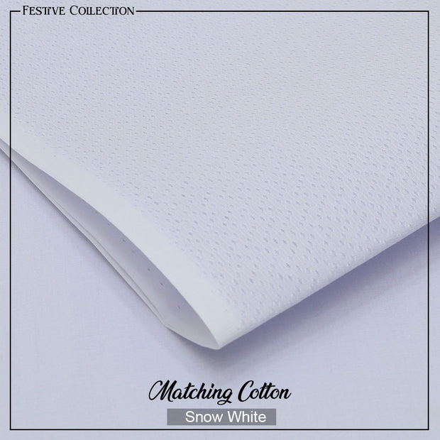 Naqsh Festive Hard Cotton - 2pcs - White - FHC01