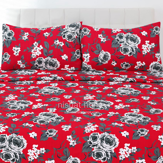 Luvoza Cotton Bed Sheet - King - 3pcs - CSB381
