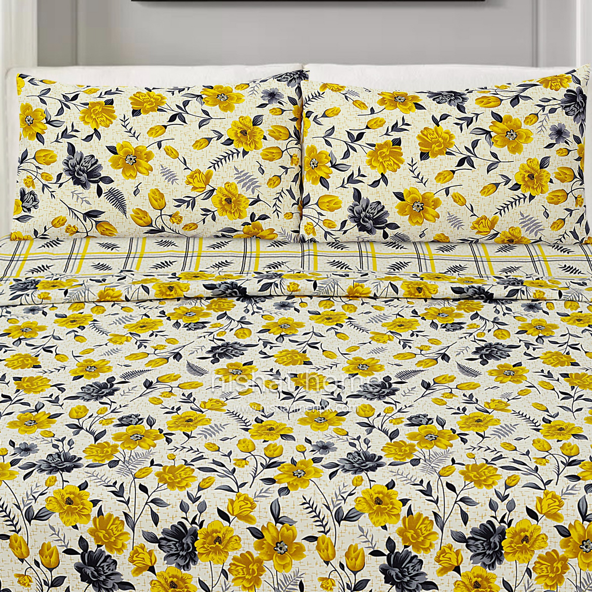 Luvoza Cotton Bed Sheet - King - 3pcs - CSB382
