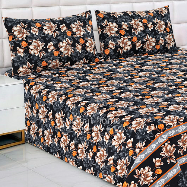 Luvoza Cotton Bed Sheet - King - 3pcs - CSB385