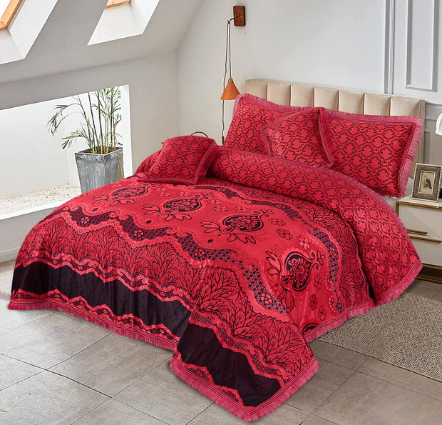 Marry Silver Bridal Bed Sheet Set - Palachi - 5pcs - MSB31