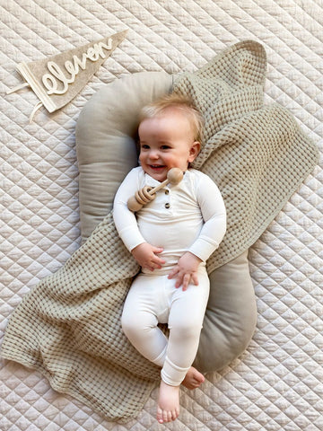 Baby Waffle Weave Blanket - Beaver- BWB06