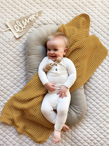 Baby Waffle Weave Blanket - Camel - BWB04