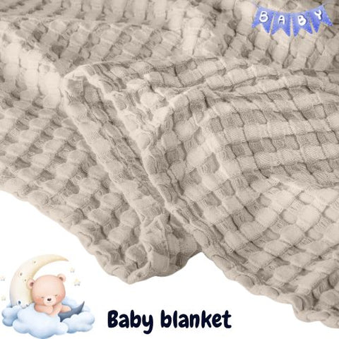 Baby Waffle Weave Blanket -DarkGrey- BWB12