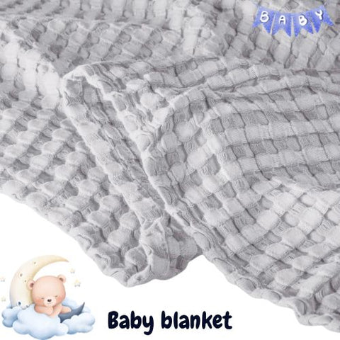 Baby Waffle Weave Blanket -Grey- BWB10