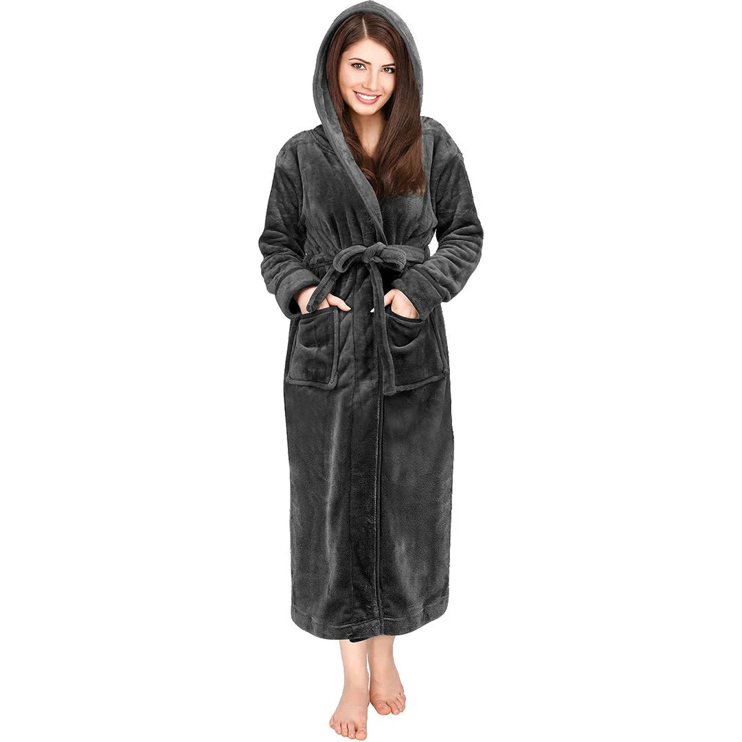 Luxury Unisex Fleece Bath Robe Gray UBR03