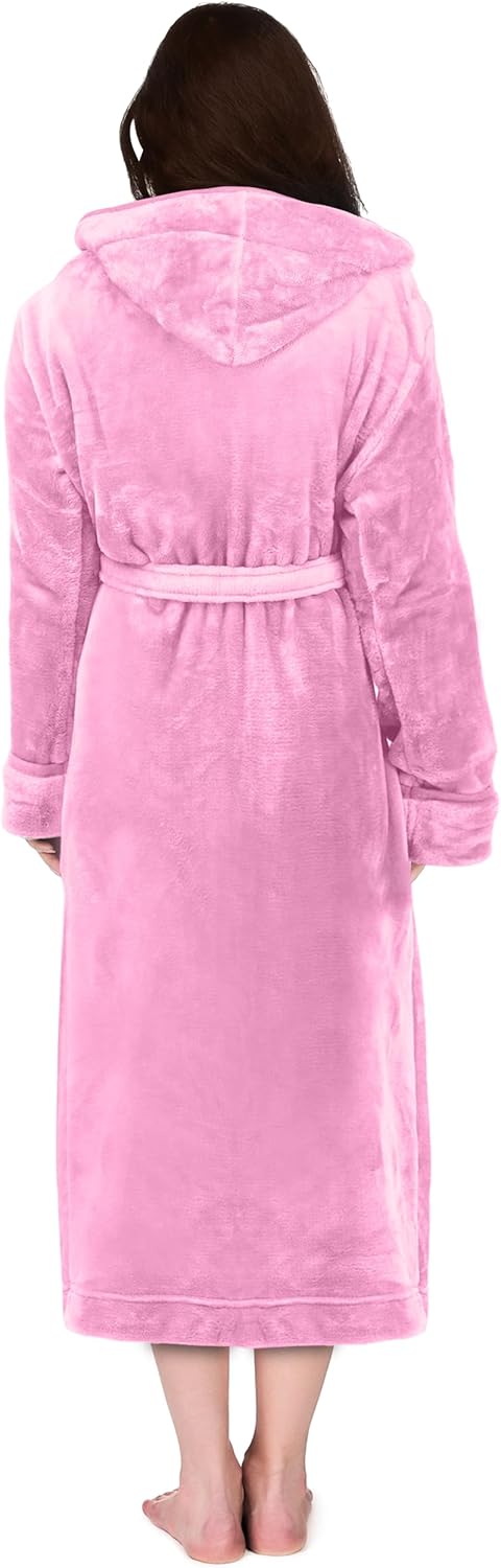 Luxury Unisex Fleece Bath Robe - Pink - UBR04