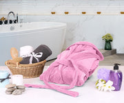 Luxury Unisex Fleece Bath Robe - Pink - UBR04