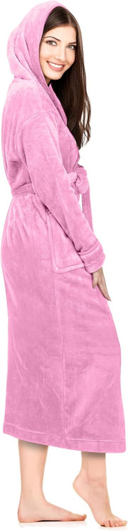 Luxury Unisex Fleece Bath Robe - Pink - UBR04