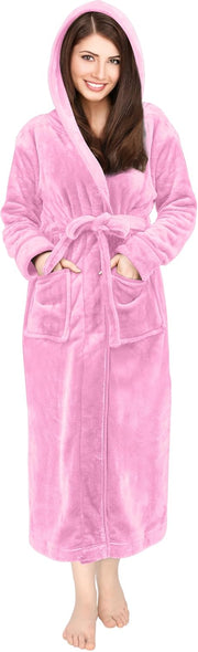 Luxury Unisex Fleece Bath Robe - Pink - UBR04