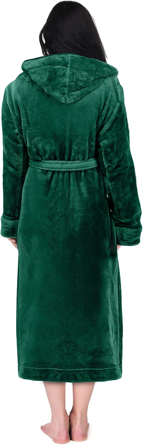 Luxury Unisex Fleece Bath Robe with Slippers - Emerald - UBR05