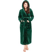 Luxury Unisex Fleece Bath Robe with Slippers - Emerald - UBR05