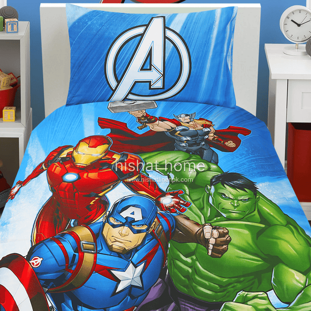 Divine Pure Cotton Kids Bed Sheet - Avengers- Single - DSB131