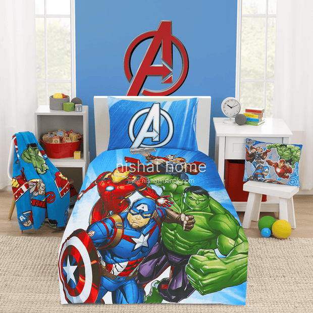 Divine Pure Cotton Kids Bed Sheet - Avengers- Single - DSB131