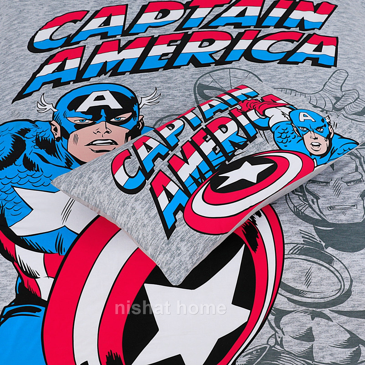 Divine Pure Cotton Kids Bed Sheet - Captain America - Single - DSB106