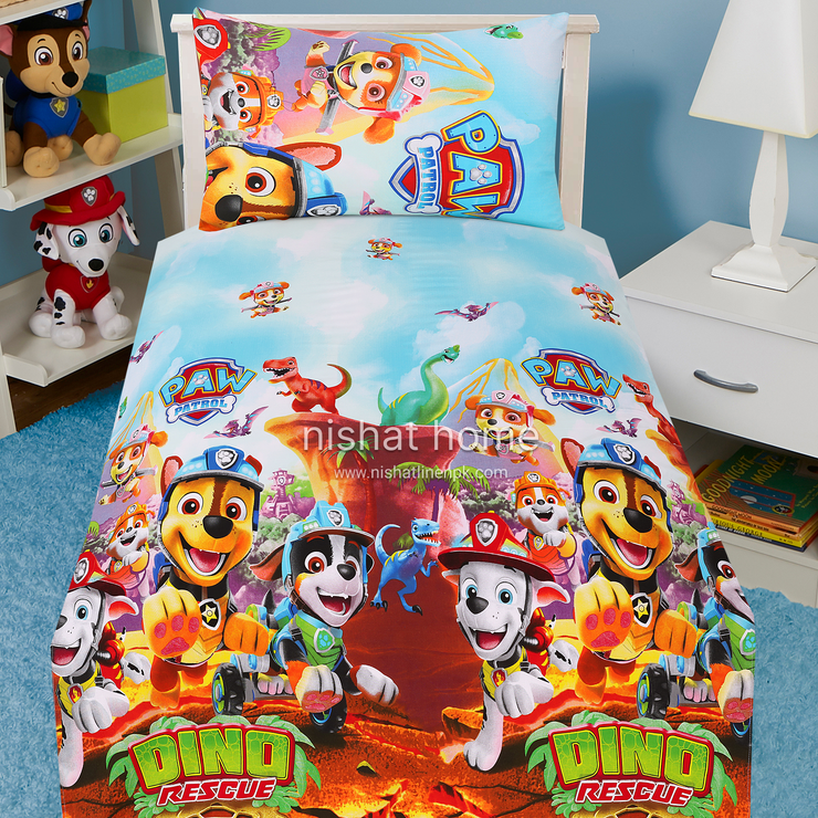 Divine Pure Cotton Kids Bed Sheet - Dinorescue- Single - DSB125