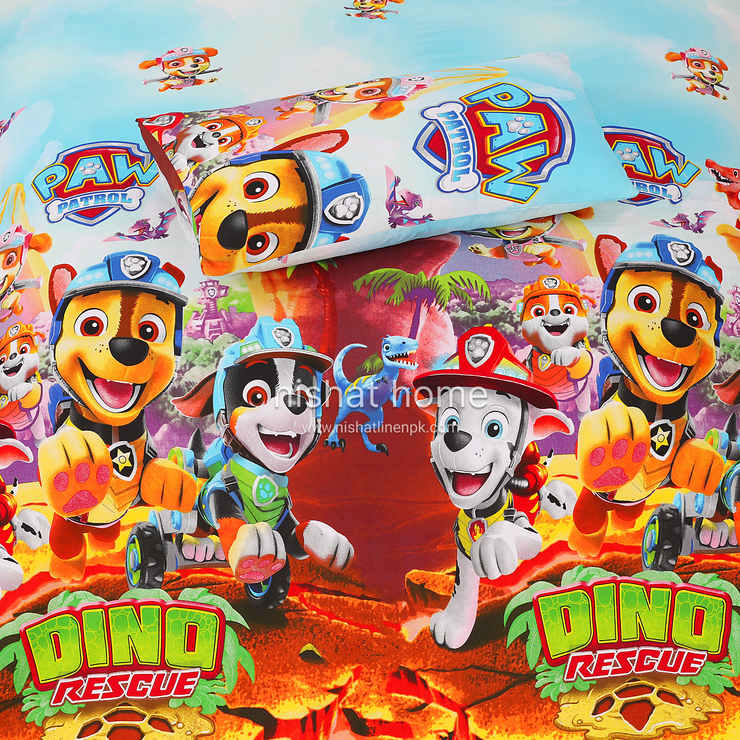 Divine Pure Cotton Kids Bed Sheet - Dinorescue- Single - DSB125