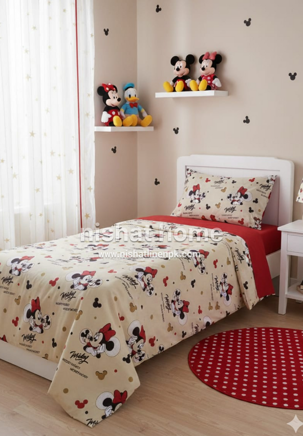 Divine Pure Cotton Kids Bed Sheet -mickey- Single - DSB149