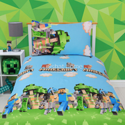 Divine Pure Cotton Kids Bed Sheet - Minecraft- Single - DSB130