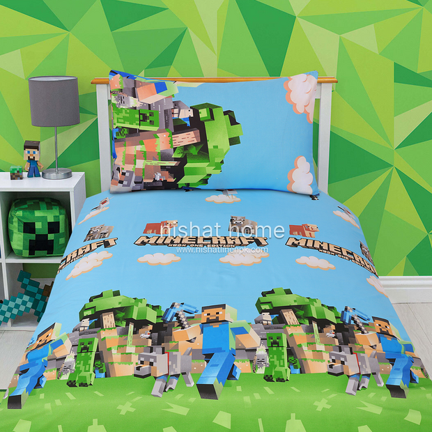 Divine Pure Cotton Kids Bed Sheet - Minecraft- Single - DSB130