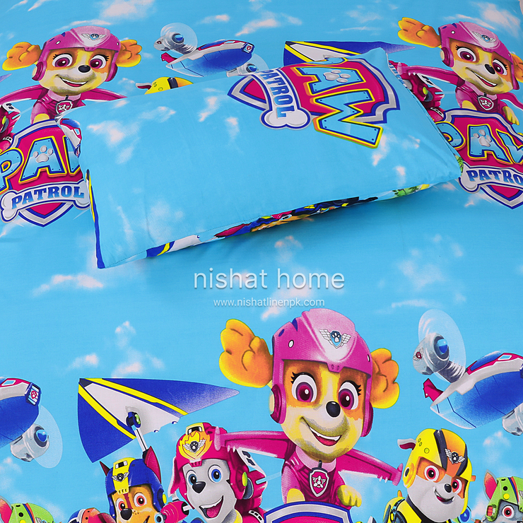 Divine Pure Cotton Kids Bed Sheet - Pawpatrol- Single - DSB124
