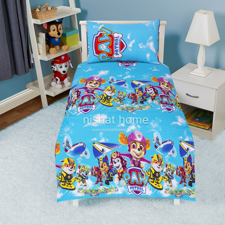 Divine Pure Cotton Kids Bed Sheet - Pawpatrol- Single - DSB124