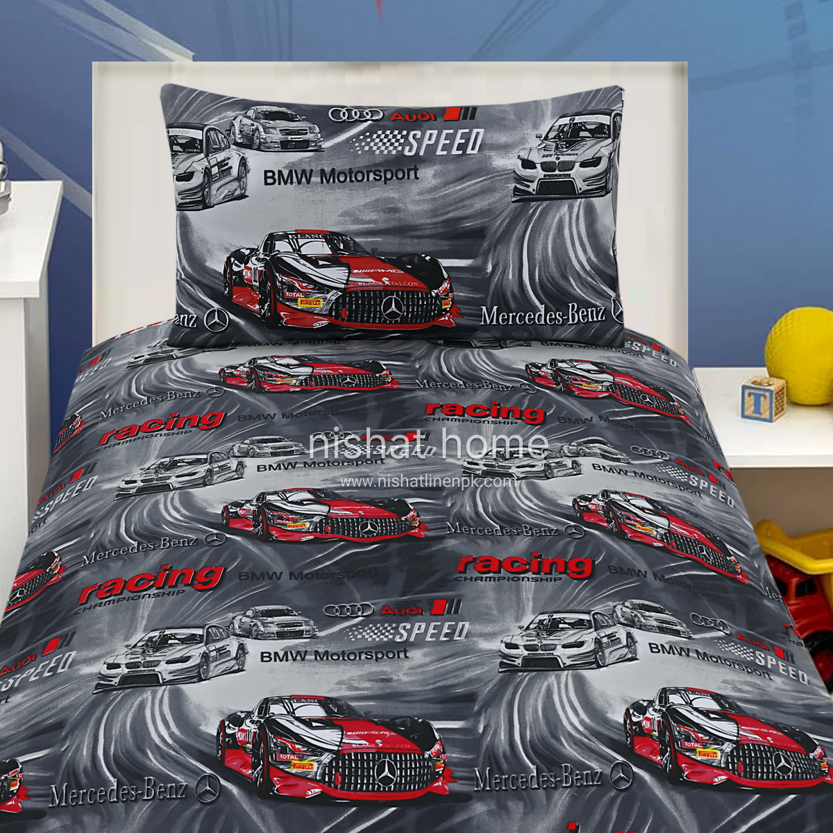 Divine Pure Cotton Kids Bed Sheet - racing- Single - DSB136