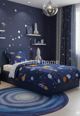 Divine Pure Cotton Kids Bed Sheet -spaceworld- Single - DSB152