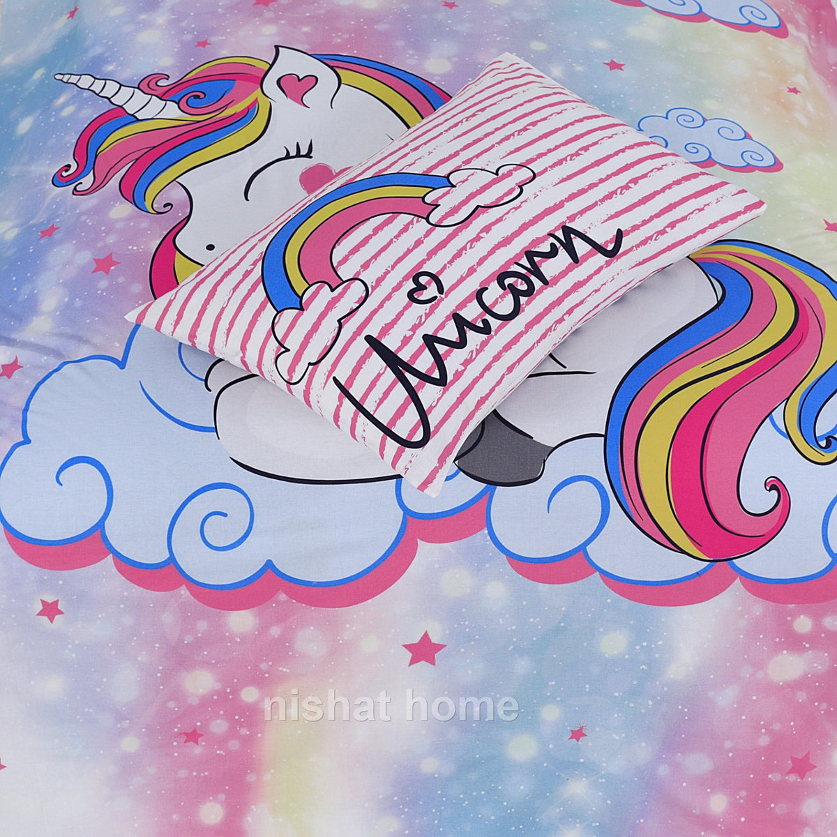 Divine Pure Cotton Kids Bed Sheet - Unicorn - Single - DSB104