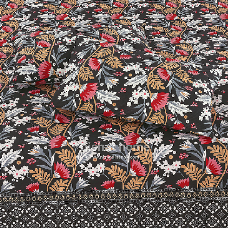 Divine Pure Cotton Bed Sheet - King - 3pcs - DBS295