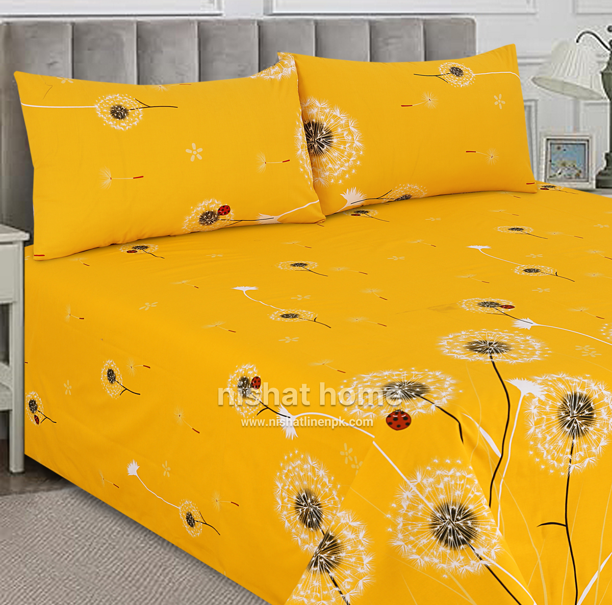 Divine Pure Cotton Bed Sheet - King - 3pcs - DBS319