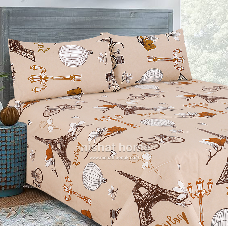 Divine Pure Cotton Bed Sheet - King - 3pcs - DBS320