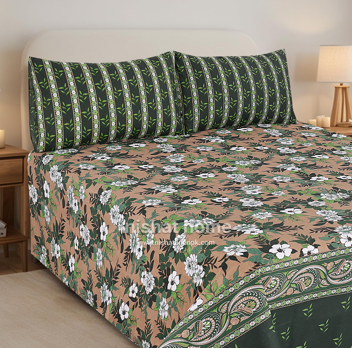 Divine Pure Cotton Bed Sheet - King - 3pcs - DBS324