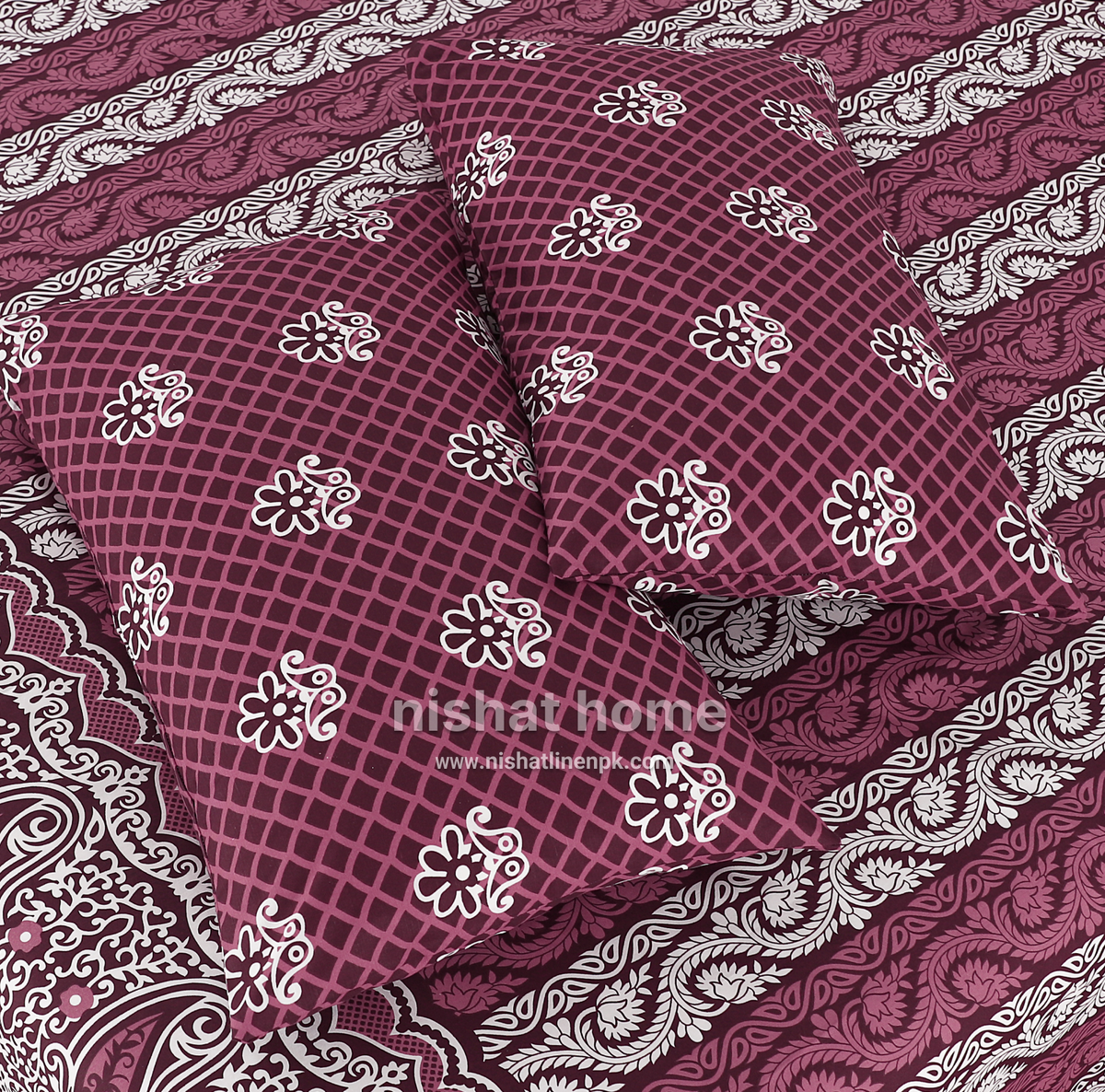Divine Pure Cotton Bed Sheet - King - 3pcs - DBS325