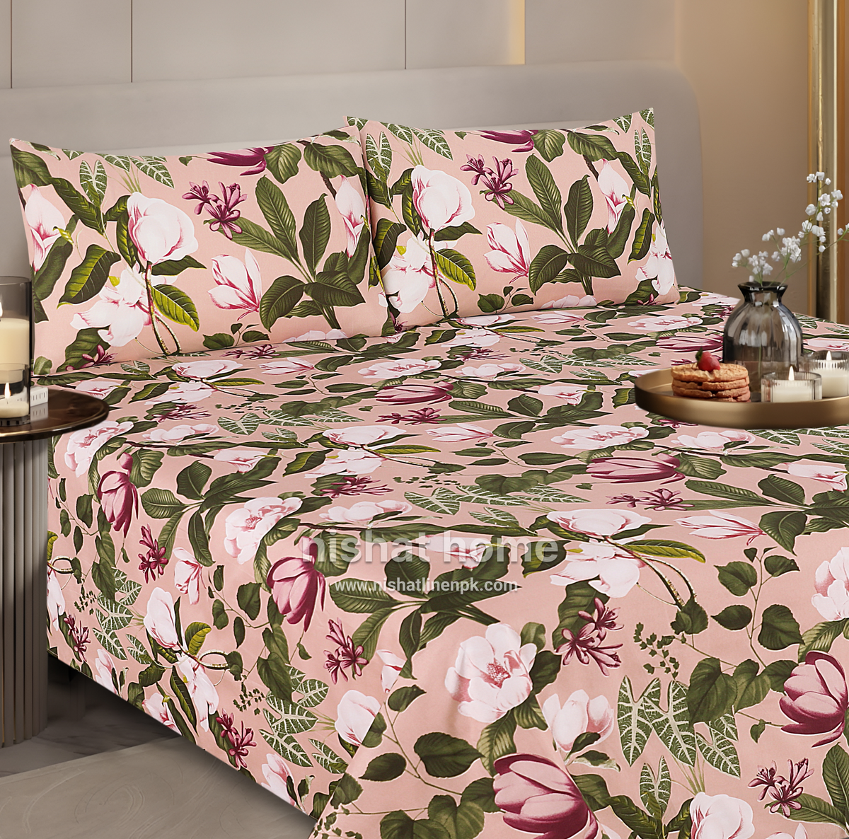 Divine Pure Cotton Bed Sheet - King - 3pcs - DBS333