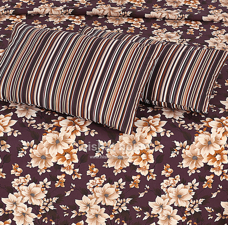 Divine Pure Cotton Bed Sheet - King - 3pcs - DBS336