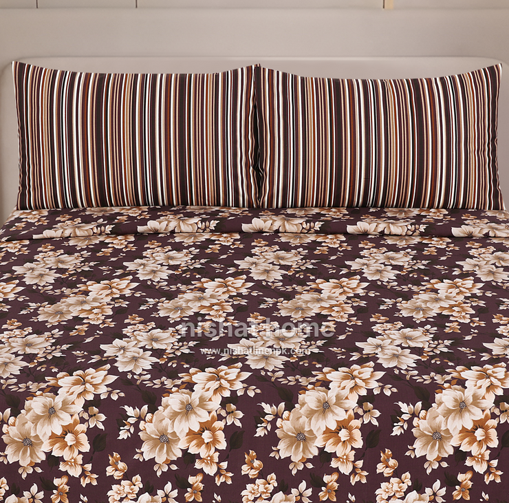 Divine Pure Cotton Bed Sheet - King - 3pcs - DBS336