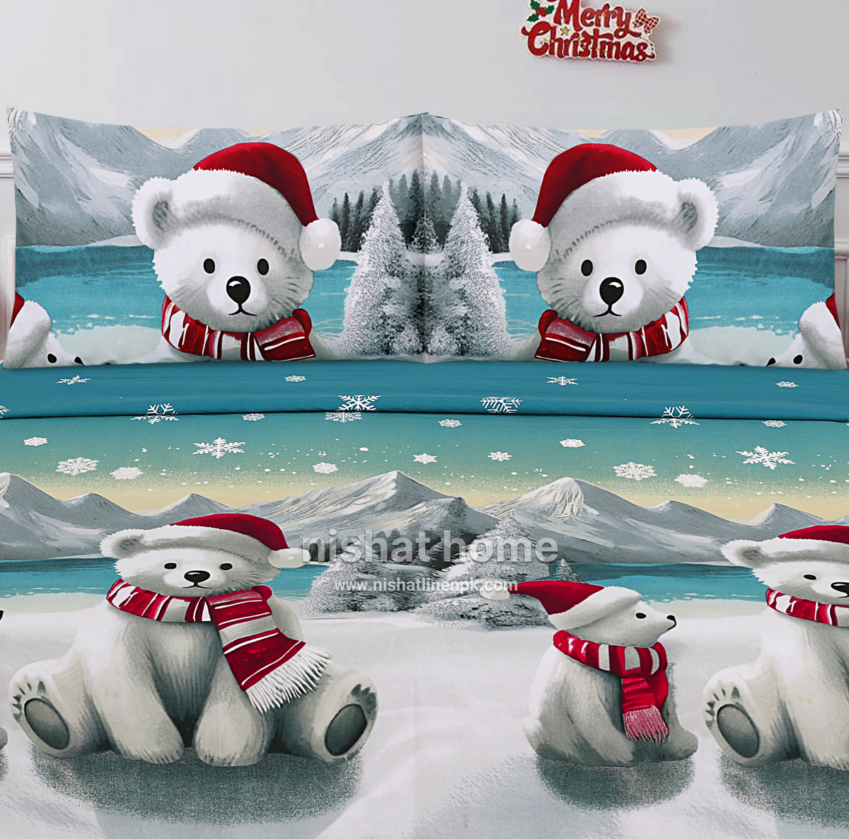 Divine Pure Cotton Bed Sheet - King - 3pcs - DBS337
