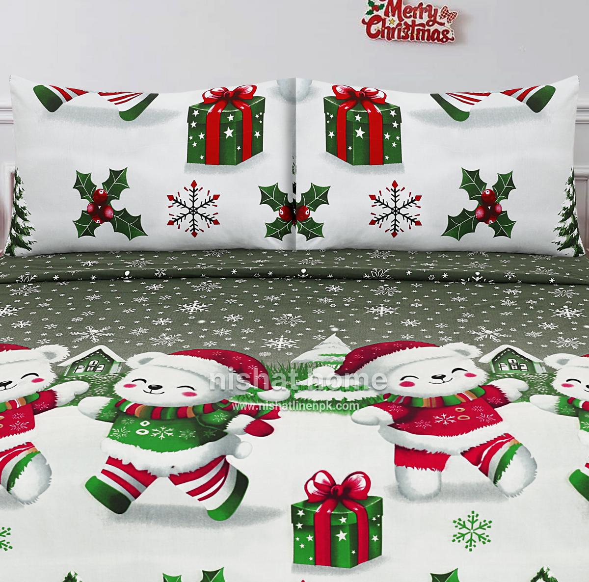 Divine Pure Cotton Bed Sheet - King - 3pcs - DBS338
