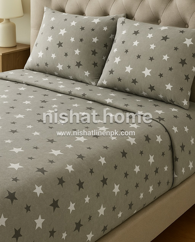 Divine Pure Cotton Bed Sheet - King - 3pcs - DBS356