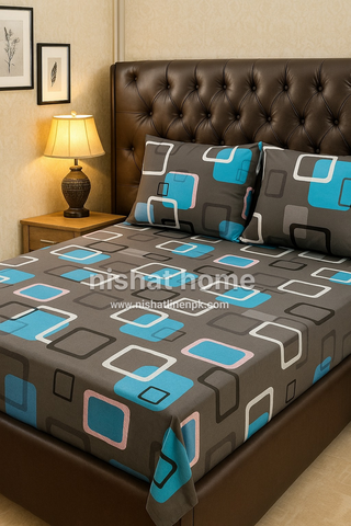 Divine Pure Cotton Bed Sheet - King - 3pcs - DBS362